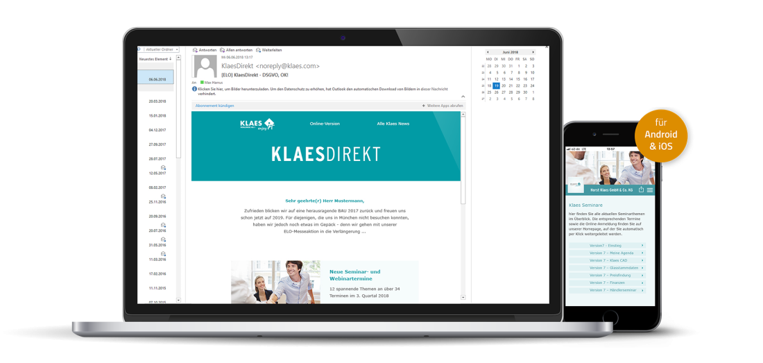 KlaesDirekt Newsletter & Klaes App